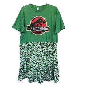 Zuni Sportswear Dress Womens XL Jurassic Park Lost World Tee Ruffle Hem Upcycled
